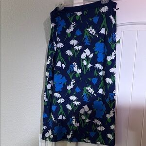 Kate Spade Blue and White Floral Knit Skirt